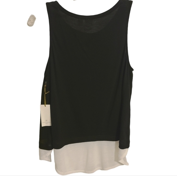 Saint Tropez West | Women's Black Colorblock Linen Tank (Size Medium) - Picture 10 of 10